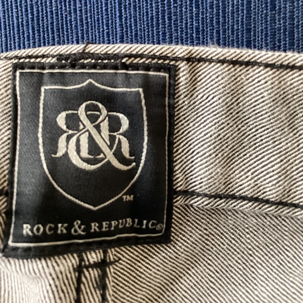 Rock & Republic Motor Jeans 29x30 Grunge Straight Leg Winged Pocket Y2K Rocker - Picture 7 of 9